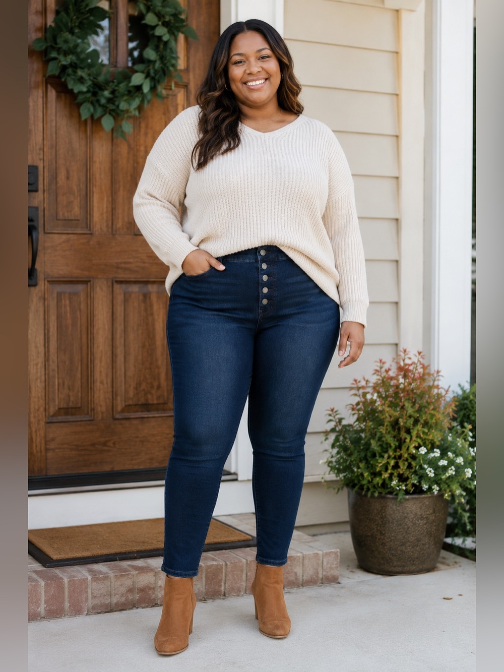Maurices XL High Rise Dark Wash Button Fly Jeans New